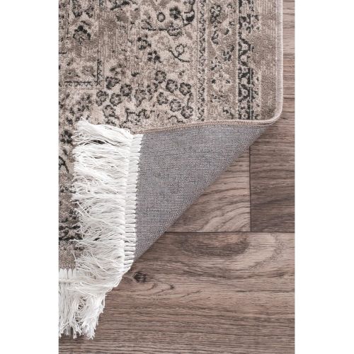  NuLOOM nuLOOM 200DCRS03B Vintage Medallion Cantrell Fringe Area Rug, 7 6 x 9 6, Light Brown