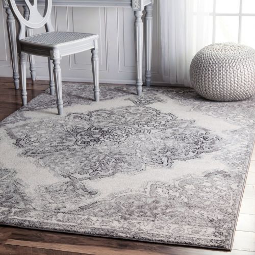  NuLOOM nuLOOM RZBD37A Grey Vintage Medallion Rosendo Area Rug, 8 x 10, Grey