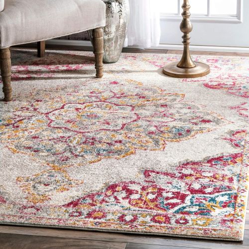  NuLOOM nuLOOM RZBD37A Grey Vintage Medallion Rosendo Area Rug, 8 x 10, Grey