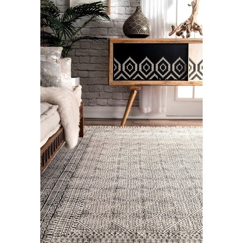  NuLOOM nuLOOM RACH14A Flatweave Rita Moroccan Trellis Rug, 8 6 x 11 6, Ivory