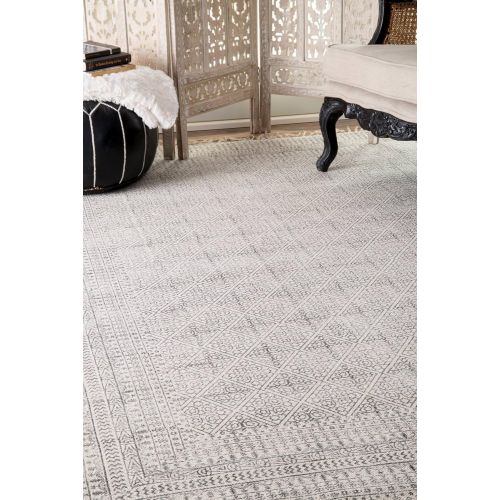  NuLOOM nuLOOM RACH14A Flatweave Rita Moroccan Trellis Rug, 8 6 x 11 6, Ivory