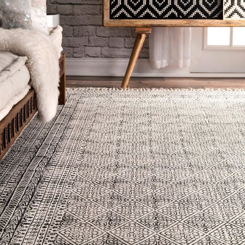  NuLOOM nuLOOM RACH14A Flatweave Rita Moroccan Trellis Rug, 8 6 x 11 6, Ivory