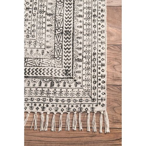  NuLOOM nuLOOM RACH14A Flatweave Rita Moroccan Trellis Rug, 8 6 x 11 6, Ivory