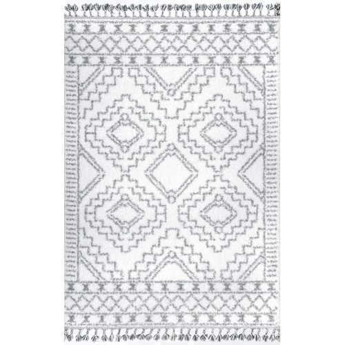  NuLOOM nuLOOM GCDI02A Vasiliki Moroccan Tribal Shag Rug, 7 x 10, Off-White