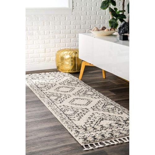  NuLOOM nuLOOM GCDI02A Vasiliki Moroccan Tribal Shag Rug, 7 x 10, Off-White