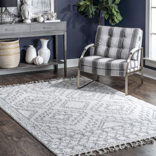  NuLOOM nuLOOM GCDI02A Vasiliki Moroccan Tribal Shag Rug, 7 x 10, Off-White