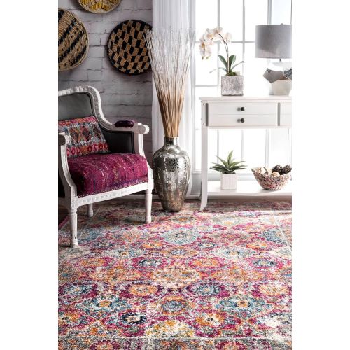  NuLOOM nuLOOM RZBD41A Fuchsia Persian Leilani Area Rug, 8 x 10, Fuchsia