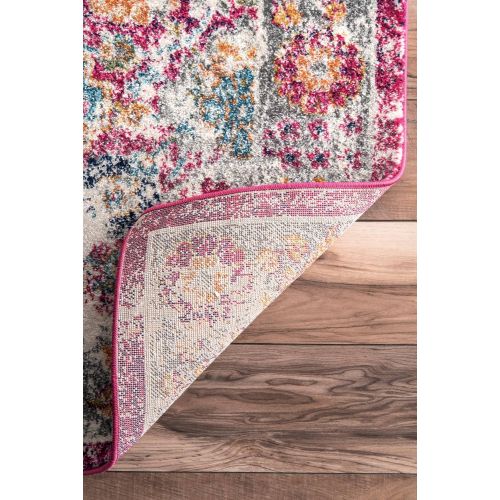  NuLOOM nuLOOM RZBD41A Fuchsia Persian Leilani Area Rug, 8 x 10, Fuchsia