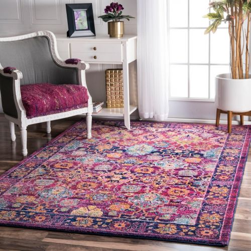  NuLOOM nuLOOM RZBD41A Fuchsia Persian Leilani Area Rug, 8 x 10, Fuchsia