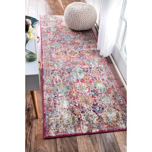  NuLOOM nuLOOM RZBD41A Fuchsia Persian Leilani Area Rug, 8 x 10, Fuchsia