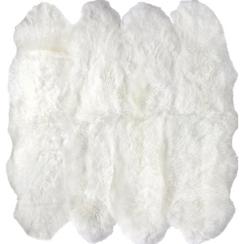  NuLOOM nuLOOM Sheepskin Collection Luxe Shag and Flokati Contemporary Hand Made Area Rug, Sexto Pelt, Natural