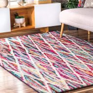 NuLOOM Geometric Soft Rainbow Striped Abstract Trellis Area Rug