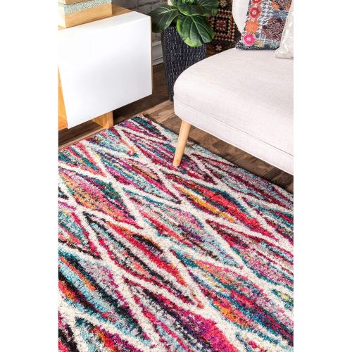  NuLOOM Geometric Soft Rainbow Striped Abstract Trellis Area Rug