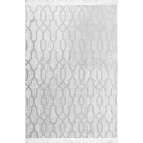  NuLOOM nuLOOM DCRS05A Distressed Trellis Viola Fringe Area Rug, 5 x 8, Silver