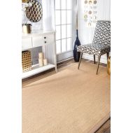 NuLOOM nuLOOM Natura Collection 100-Percent Sisal Area Rug, 6-Feet by 9-Feet, Solid, Brown