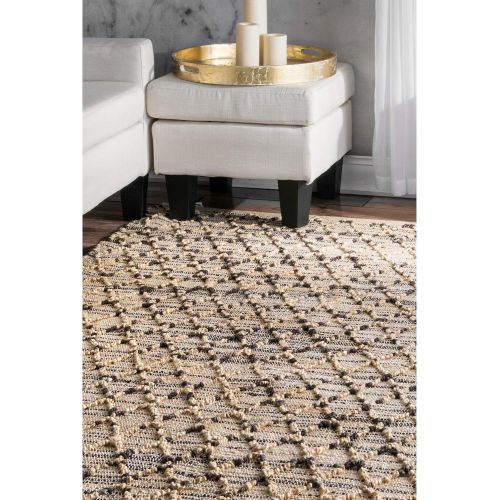  NuLOOM nuLOOM GRNT01A Amelia Jute Lattice Area Rug, 7 6 x 9 6, Natural