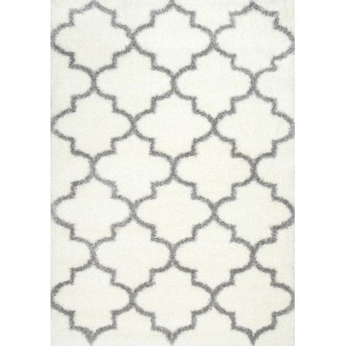  NuLOOM nuLOOM Grey Luna Trellis Shag Area Rug, 7 10 x 10