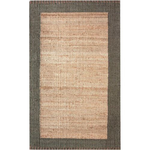  NuLOOM nuLOOM Natura Collection Cameron Jute Solid and Striped Natural Fibers Hand Made Area Rug, 7-Feet 6-Inch by 9-Feet 6-Inch, Natural