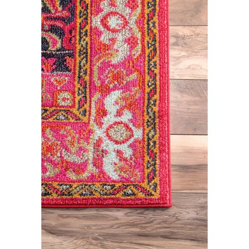  NuLOOM nuLOOM Traditional Flower Medallion Area Rug, 5 3 x 7 7, Violet Pink