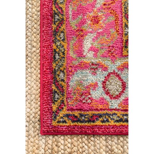  NuLOOM nuLOOM Traditional Flower Medallion Area Rug, 5 3 x 7 7, Violet Pink