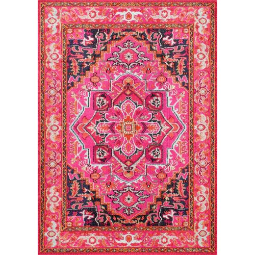  NuLOOM nuLOOM Traditional Flower Medallion Area Rug, 5 3 x 7 7, Violet Pink