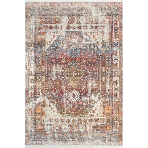  NuLOOM nuLOOM Traditional Flower Medallion Area Rug, 5 3 x 7 7, Violet Pink