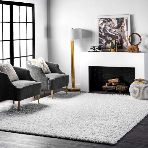  NuLOOM nuLOOM Contemporary Marleen Solid Shag Area Rug, Grey, 5 3 x 7 6