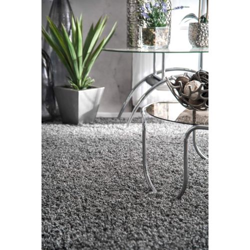  NuLOOM nuLOOM Contemporary Marleen Solid Shag Area Rug, Grey, 5 3 x 7 6