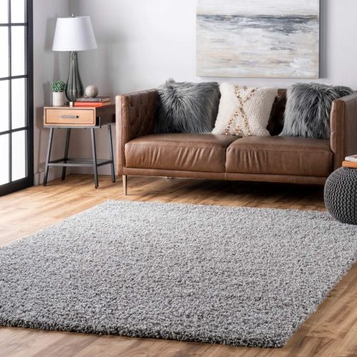  NuLOOM nuLOOM Contemporary Marleen Solid Shag Area Rug, Grey, 5 3 x 7 6