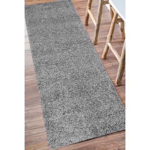  NuLOOM nuLOOM Contemporary Marleen Solid Shag Area Rug, Grey, 5 3 x 7 6