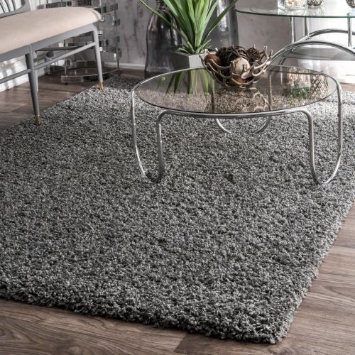  NuLOOM nuLOOM Contemporary Marleen Solid Shag Area Rug, Grey, 5 3 x 7 6