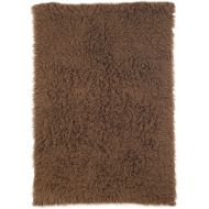 NuLOOM nuLOOM FS02 Flokati Collection Shag and Flokati Contemporary Solid and Striped Hand Made Area Rug, 5-Feet by 7-Feet, Milk Chocolate
