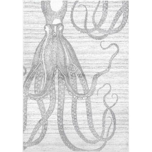  NuLOOM nuLOOM BDTP05B Thomas Paul Octopus Rug, 7 6 x 9 6, Silver