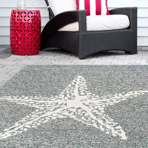  NuLOOM nuLOOM Navy Hand Hooked Marine Indoor Outdoor area rug Area Rug, 6 x 9