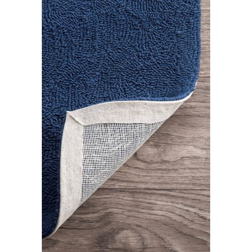  NuLOOM nuLOOM Navy Hand Hooked Marine Indoor Outdoor area rug Area Rug, 6 x 9