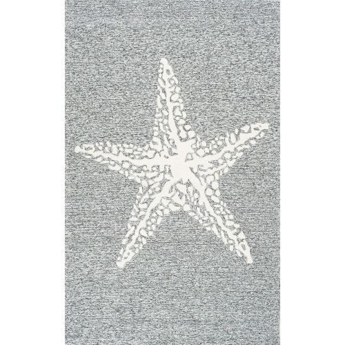  NuLOOM nuLOOM Navy Hand Hooked Marine Indoor Outdoor area rug Area Rug, 6 x 9