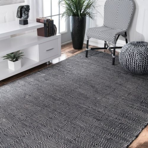  NuLOOM nuLOOM Handmade Fancy Trellis Wool Paddle Runner Area Rugs, 2 6 x 8, Grey