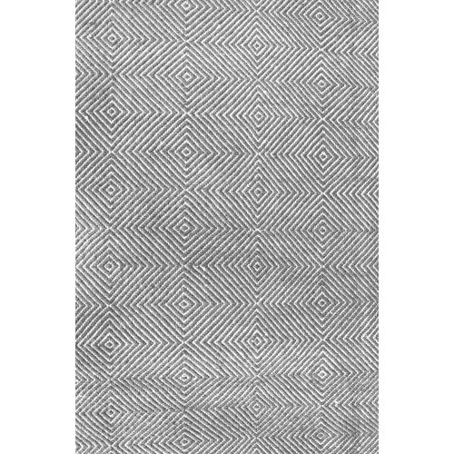  NuLOOM nuLOOM Handmade Fancy Trellis Wool Paddle Runner Area Rugs, 2 6 x 8, Grey