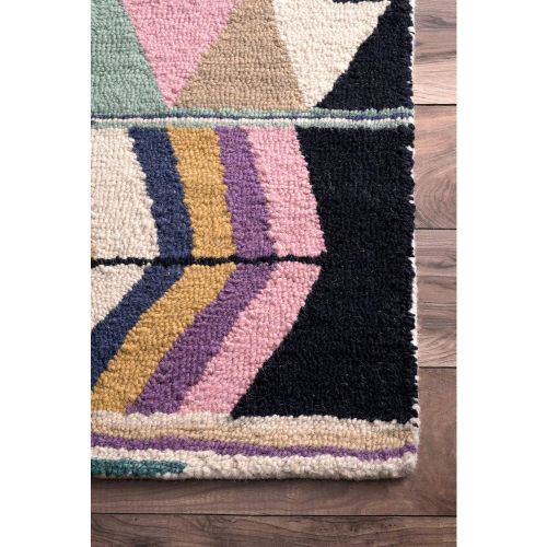  NuLOOM nuLOOM Bohemian Geometric Tribal Hand Made Woolen Runner Area Rugs, 2 6 x 8, Multicolor