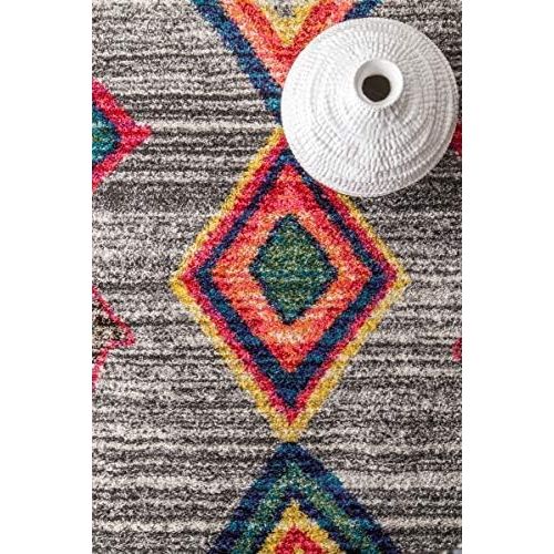  NuLOOM nuLOOM ECCS04B Tribal Nizhoni Shag Area Rug, 5 x 8, Dark Grey