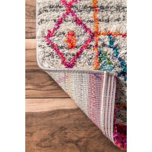  NuLOOM nuLOOM ECCS04B Tribal Nizhoni Shag Area Rug, 5 x 8, Dark Grey