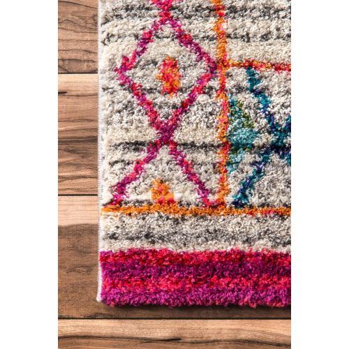  NuLOOM nuLOOM ECCS04B Tribal Nizhoni Shag Area Rug, 5 x 8, Dark Grey