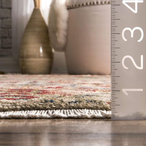  NuLOOM nuLOOM KHTR03A Dasilva Gabbeh Fringe Area Rug, 8 x 10, Olive