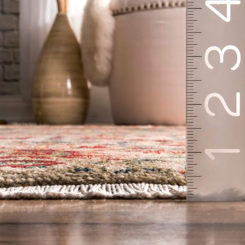  NuLOOM nuLOOM KHTR03A Dasilva Gabbeh Fringe Area Rug, 8 x 10, Olive