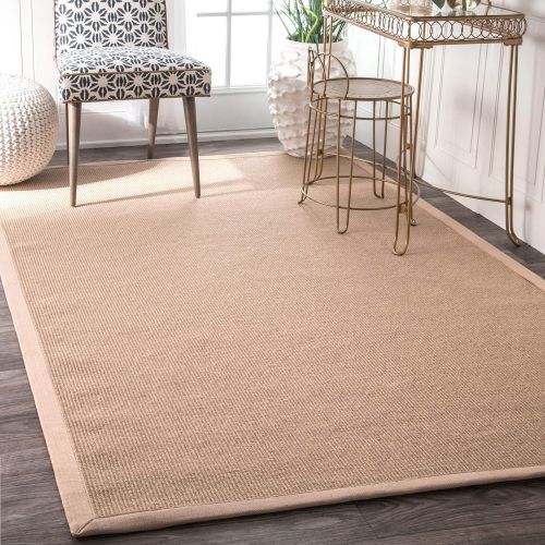  NuLOOM nuLOOM Brown Machine Woven Laurel Jute Area Rug, 8 x 10