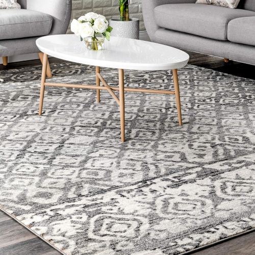  NuLOOM nuLOOM RZBD78A Spotted Lattice Area Rug, 8 x 10, Dark Grey