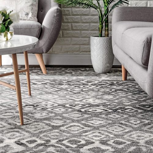  NuLOOM nuLOOM RZBD78A Spotted Lattice Area Rug, 8 x 10, Dark Grey