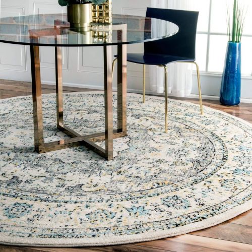  NuLOOM nuLOOM Vintage Persian Verona Round Rug, 8 Round, Blue