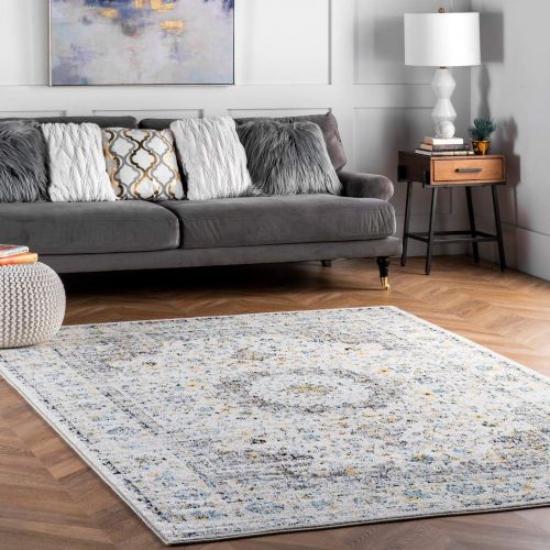  NuLOOM nuLOOM Vintage Persian Verona Round Rug, 8 Round, Blue