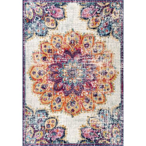  NuLOOM nuLOOM RZBD59C Vintage Floral Kiyoko Rug, 5 x 7 5, Blue